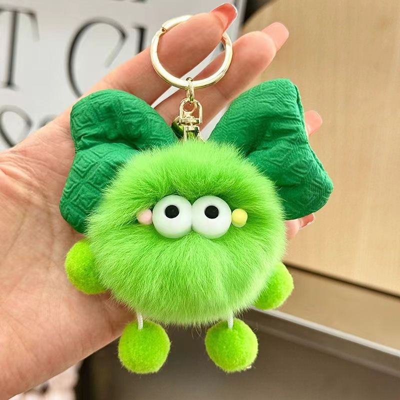 Cute bow briquettes elf doll book bag pendant plush doll car keychain pendant female gift