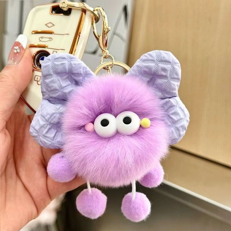 Cute bow briquettes elf doll book bag pendant plush doll car keychain pendant female gift