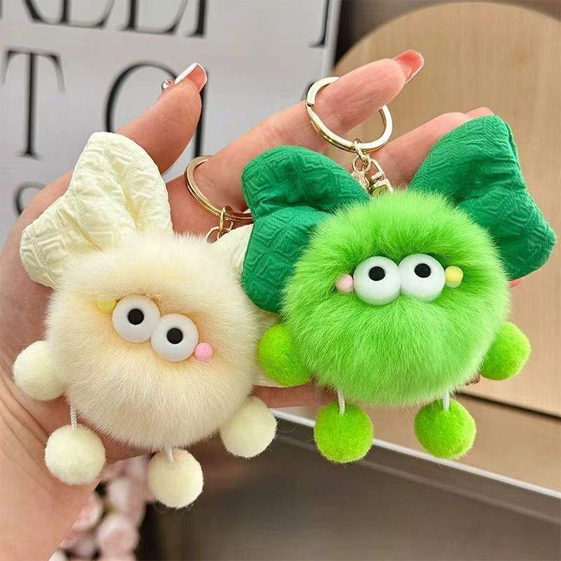 Cute bow briquettes elf doll book bag pendant plush doll car keychain pendant female gift