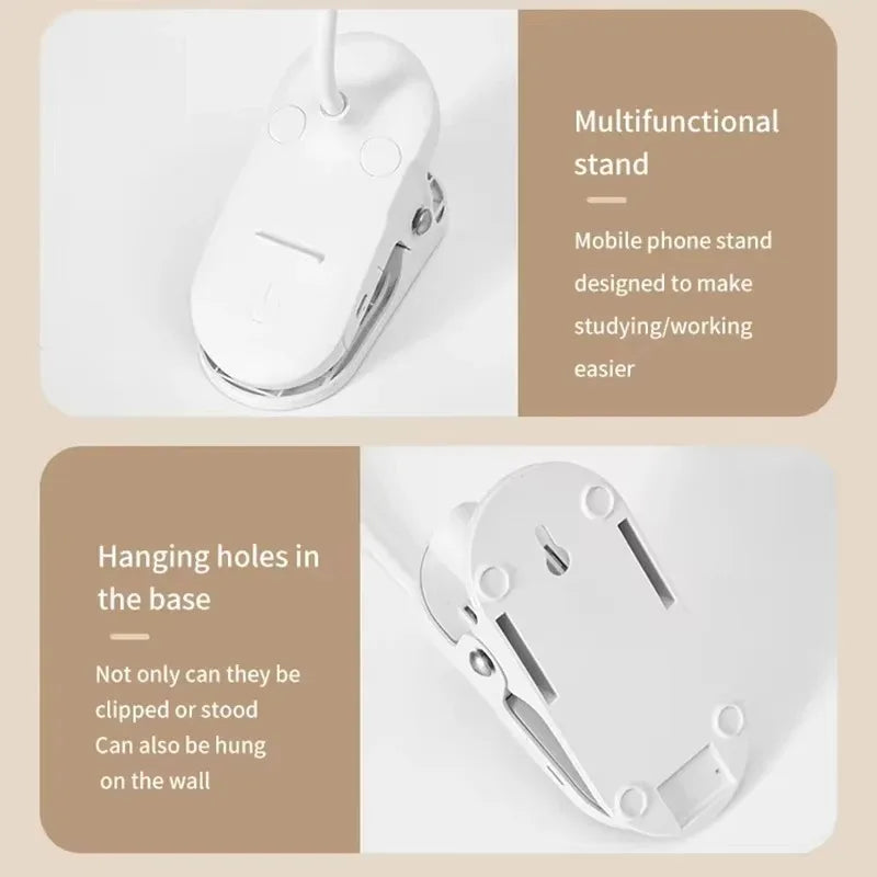 Led Table Lamp USB Rechargeable Night Light With Folding Clamp Study Stand Read Lamp Touch 3 Modes Dimming Eye Protection Light（副本）