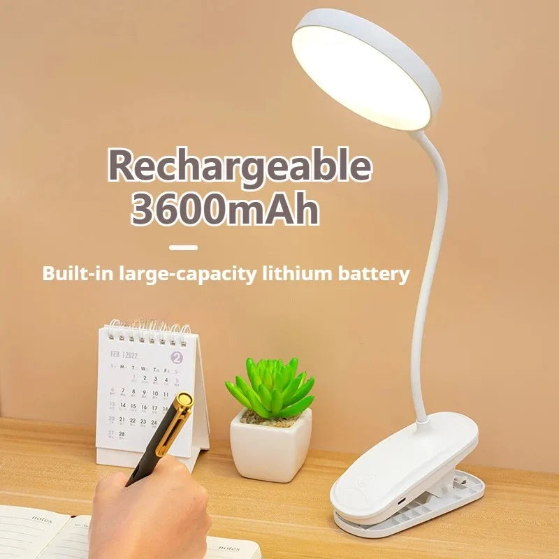 Led Table Lamp USB Rechargeable Night Light With Folding Clamp Study Stand Read Lamp Touch 3 Modes Dimming Eye Protection Light（副本）